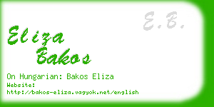 eliza bakos business card